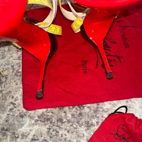 Christian Louboutin Vintage Trompe L'oeil Measuring Tape Strappy High Heels - Picture 11 of 16